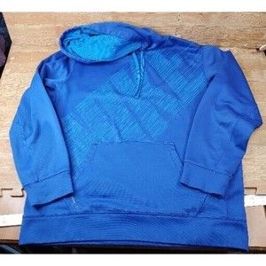 Nike Mens Therma-Fit Pullover Hoodie Size L Blue Logo on Blue